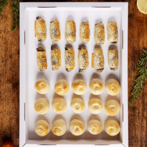 Knishes de Papa & Fingers de Berenjena Ahumada